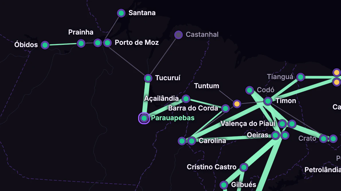Causa dos Incidentes DWDM · Rede · Parauapebas e o Norte