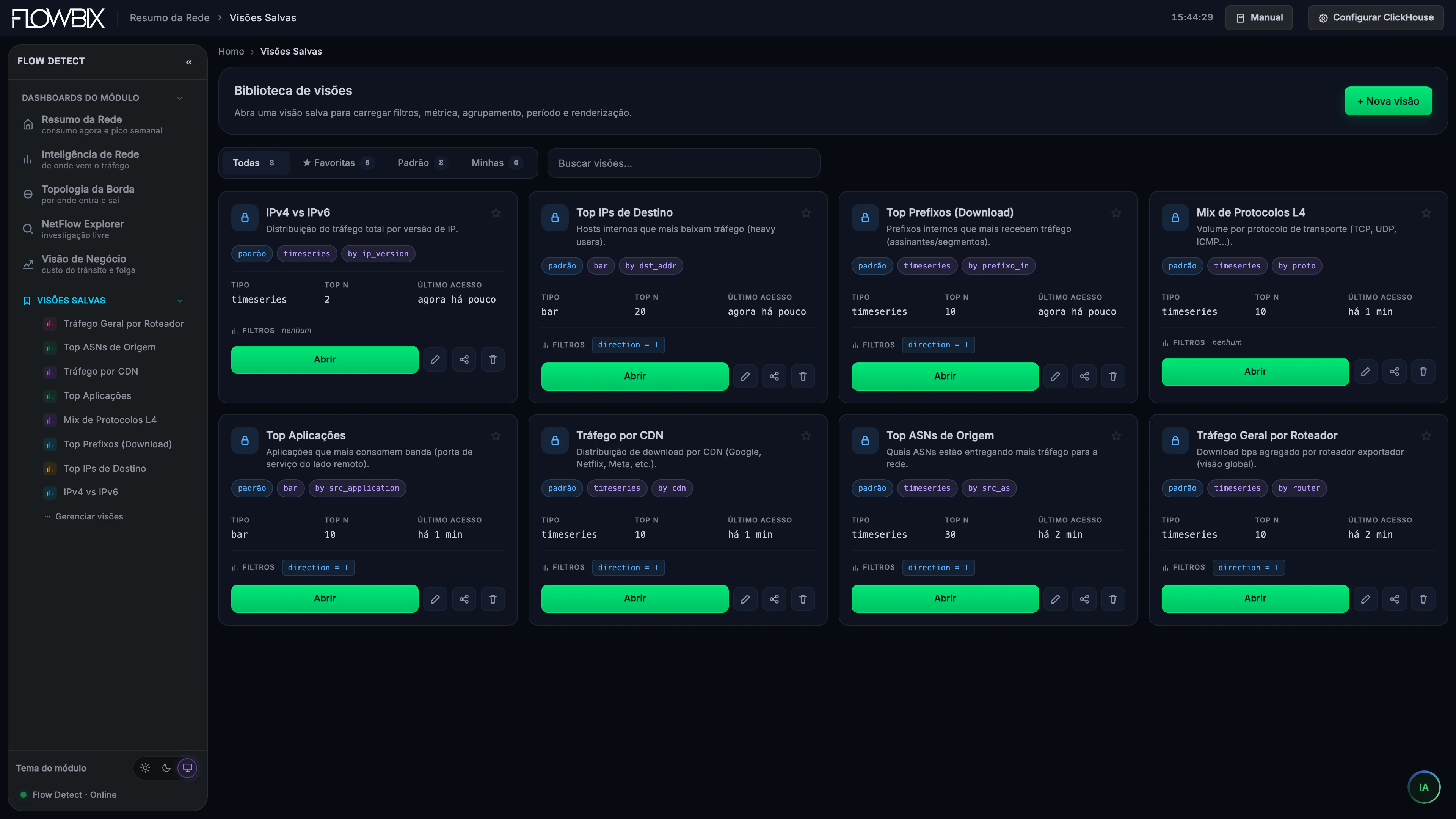 Flow Detect · Biblioteca de visões