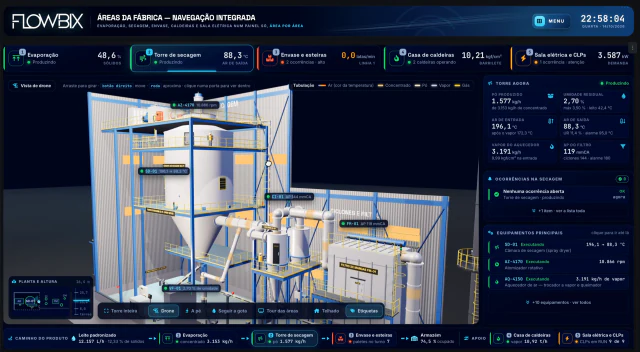 Tour 3D da Fábrica · Torre de secagem